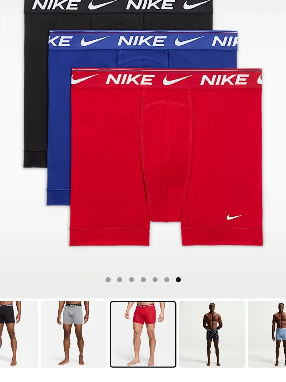 Nike Dri-FIT Ultra Comfort Boxer Briefs - Red, Blue, Black (3-Pack)